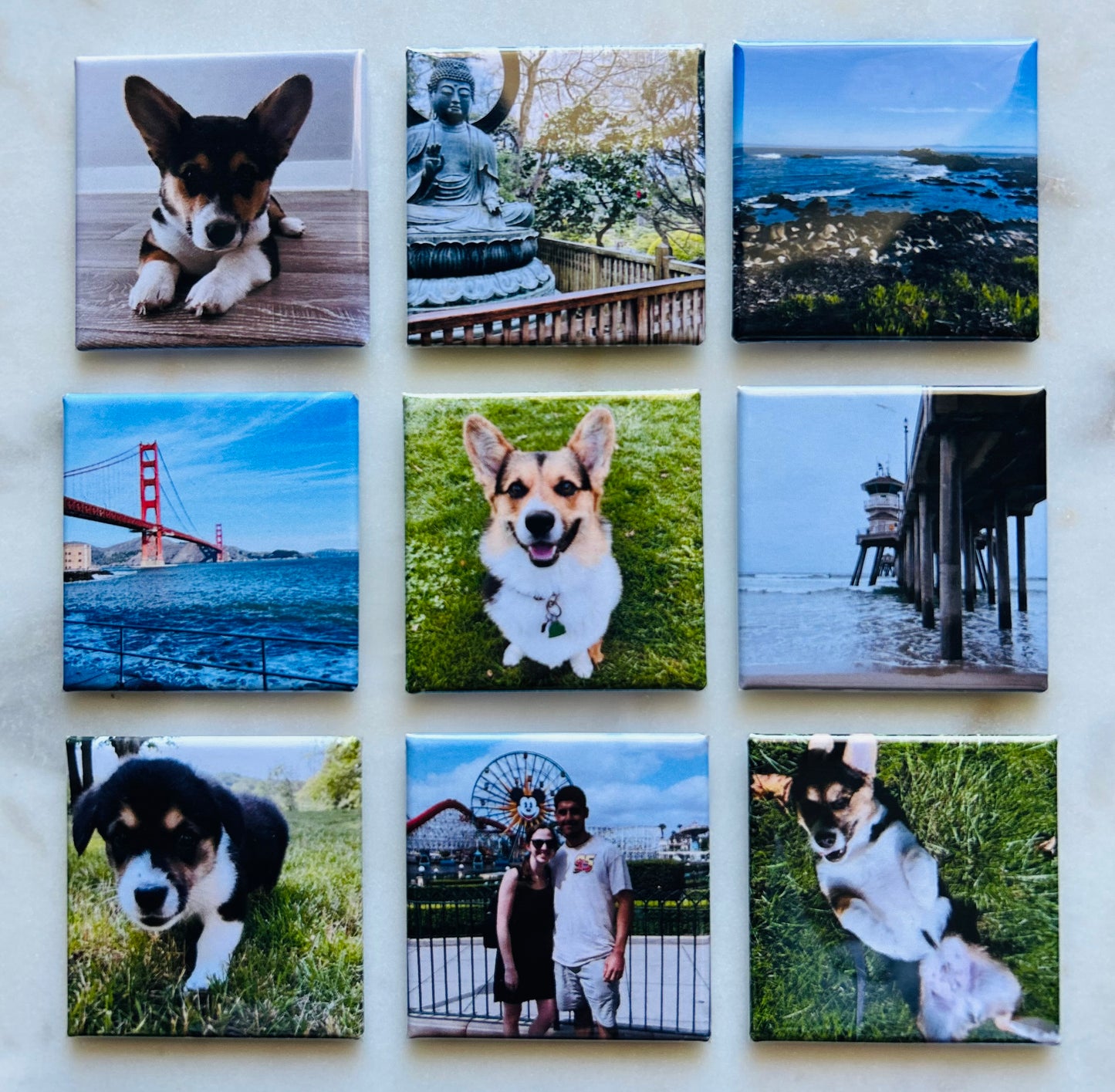 Set of 9 Custom 2x2 Photo Magnets