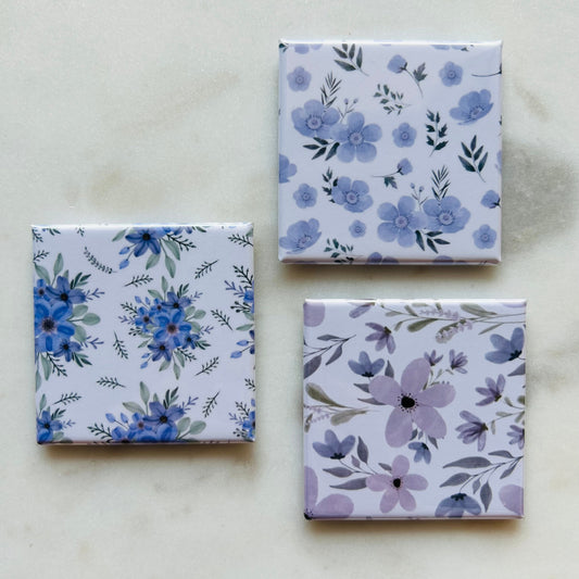 Purple Floral Magnets