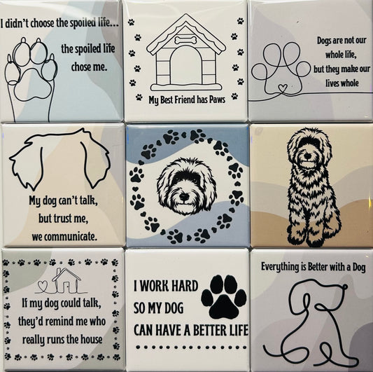 Goldendoodle Dog Magnets - Set of 9 2"x2" Pre-Designed Magnets